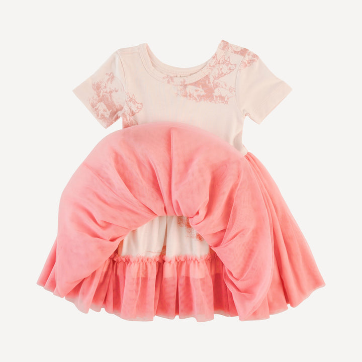 short sleeve ballerina tulle dress | piggies | bamboo