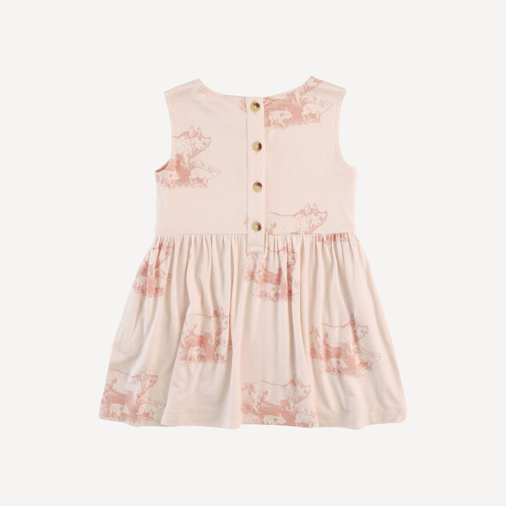 sleeveless square neck dress + gathered bloomer set | piggies | bamboo