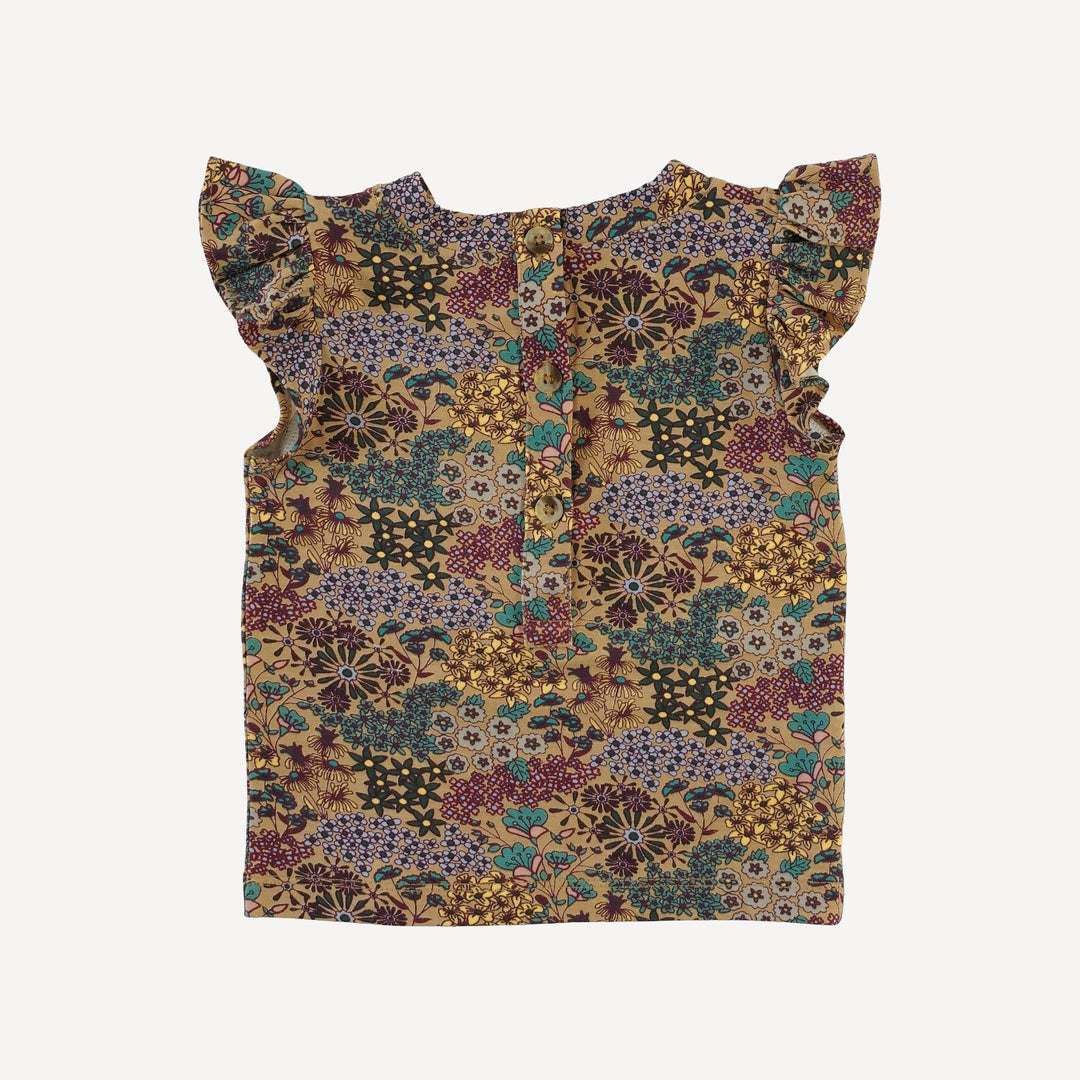 flutter sleeve shoulder ruffle top | taffy ditsy | bamboo