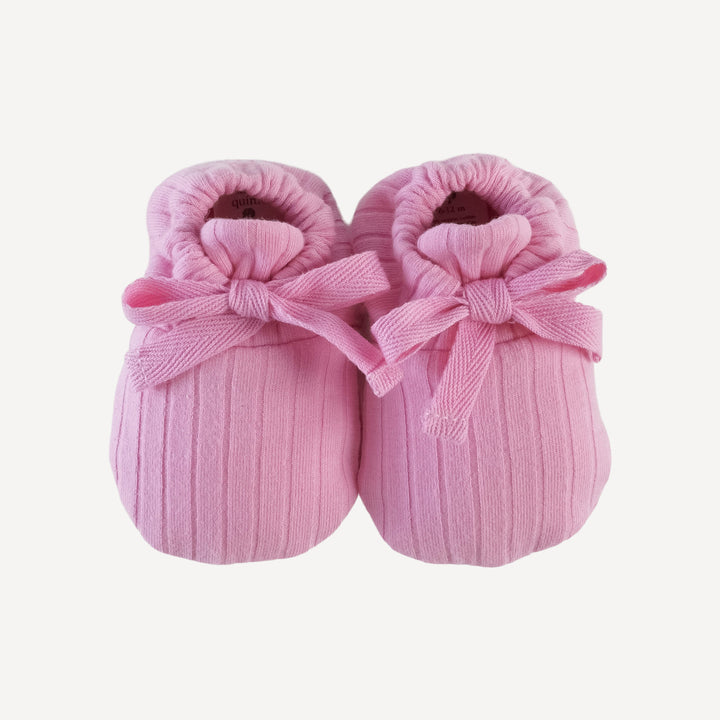 tie booties | bonbon | organic cotton wide rib