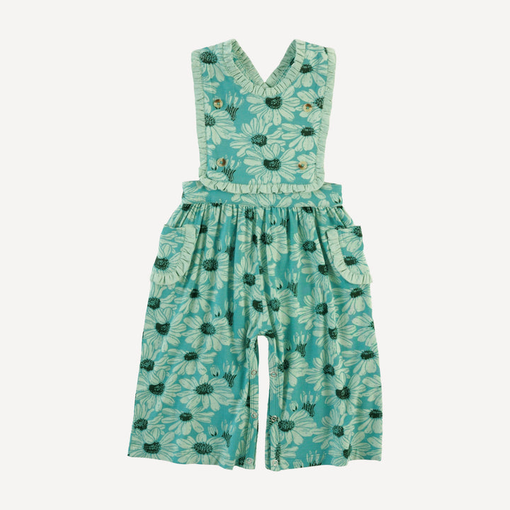 gretel ruffle jumpsuit | green daisy | bamboo
