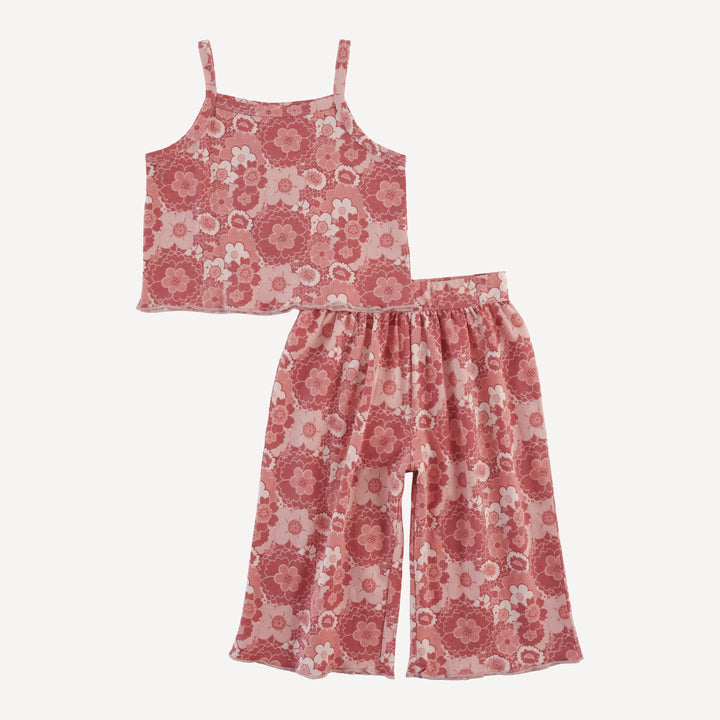 jade set | pink mid-century floral | organic cotton jersey