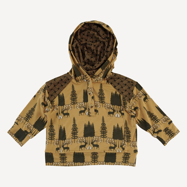long sleeve henley hoodie + relaxed pocket jogger set | taffy magical forest | bamboo