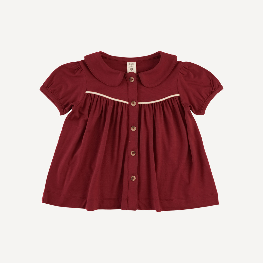 short sleeve cowgirl top | merlot | bamboo