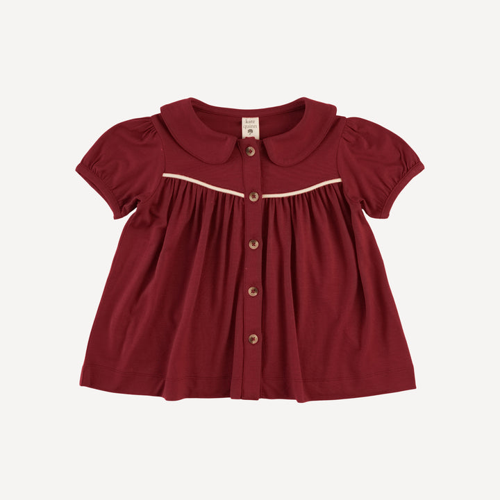 short sleeve cowgirl top | merlot | bamboo