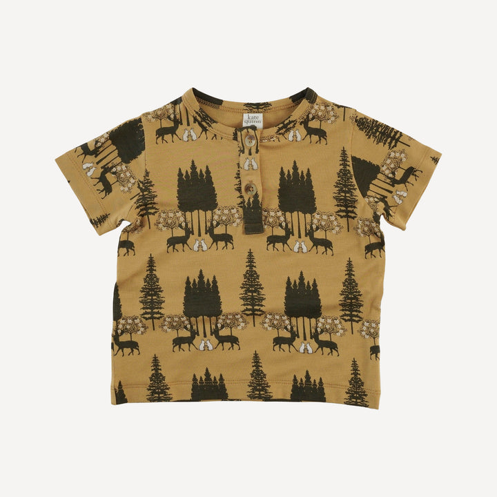 short sleeve basic henley tee | taffy magical forest | bamboo