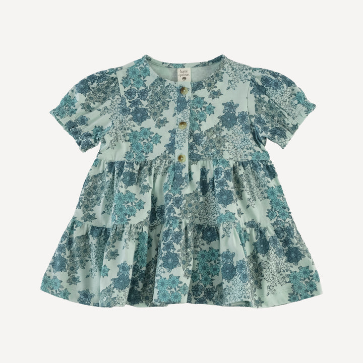 short puff sleeve prairie top + legging set | bluebell wildflower | organic cotton jersey