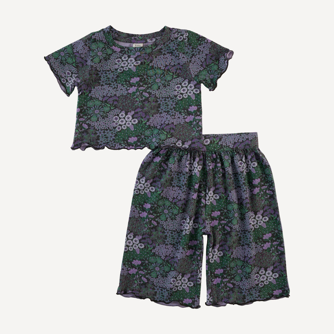 short sleeve jade set | purple ditsy | bamboo