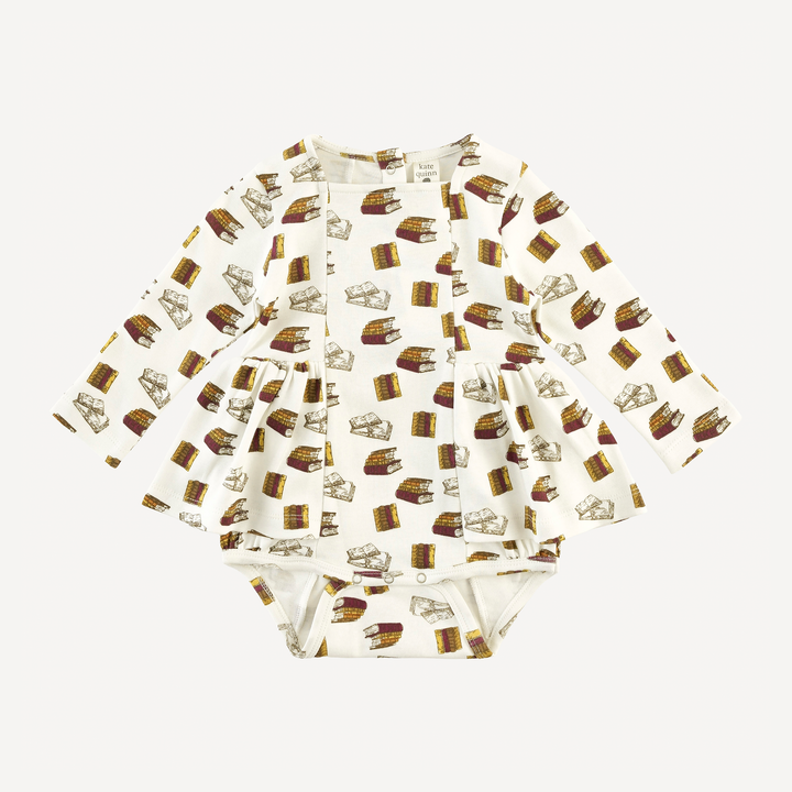 long sleeve ballerina bubble | multi books | organic cotton interlock