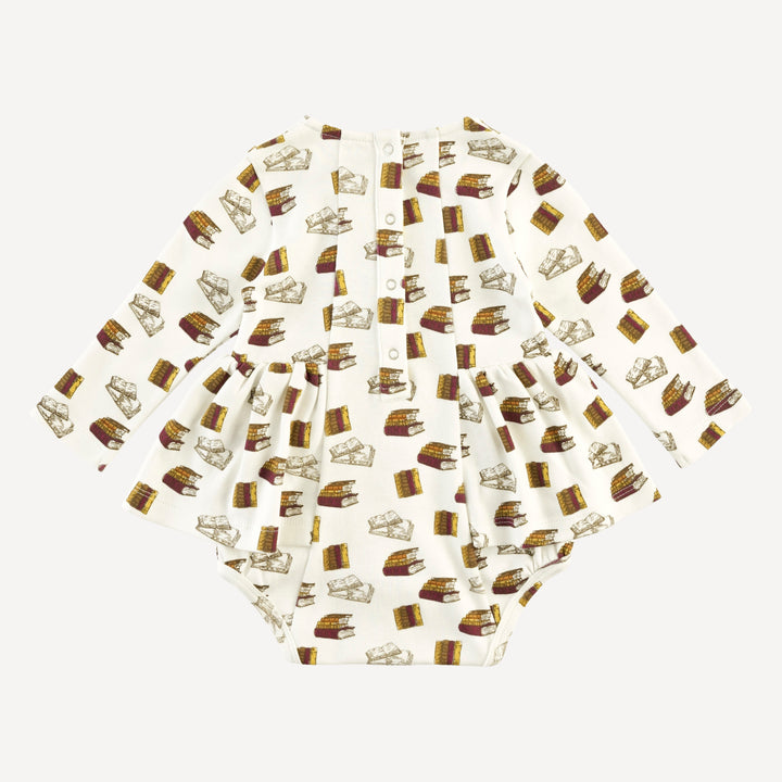 long sleeve ballerina bubble | multi books | organic cotton interlock