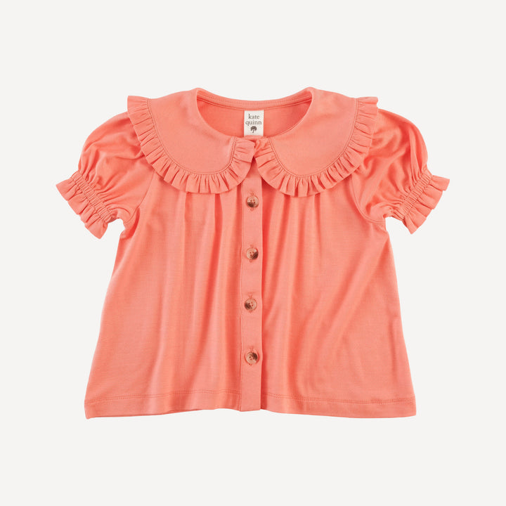 short puff sleeve prairie top | peach sorbet | bamboo