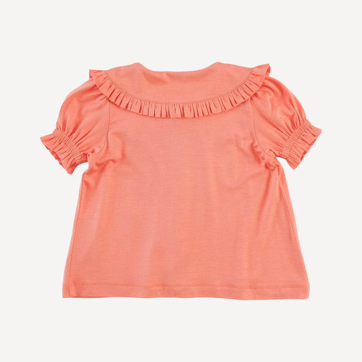 short puff sleeve prairie top | peach sorbet | bamboo