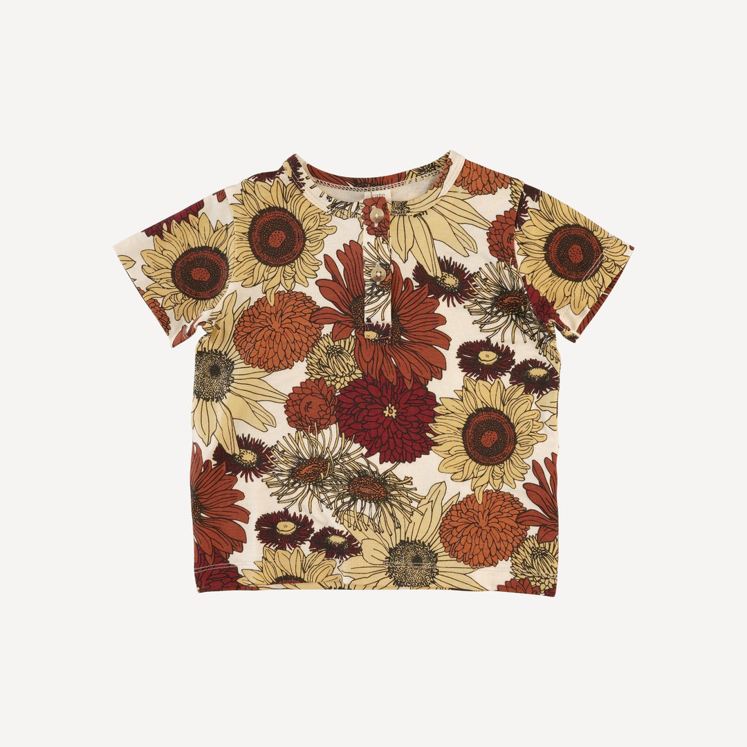 short sleeve basic henley tee | harvest sunflower | bamboo