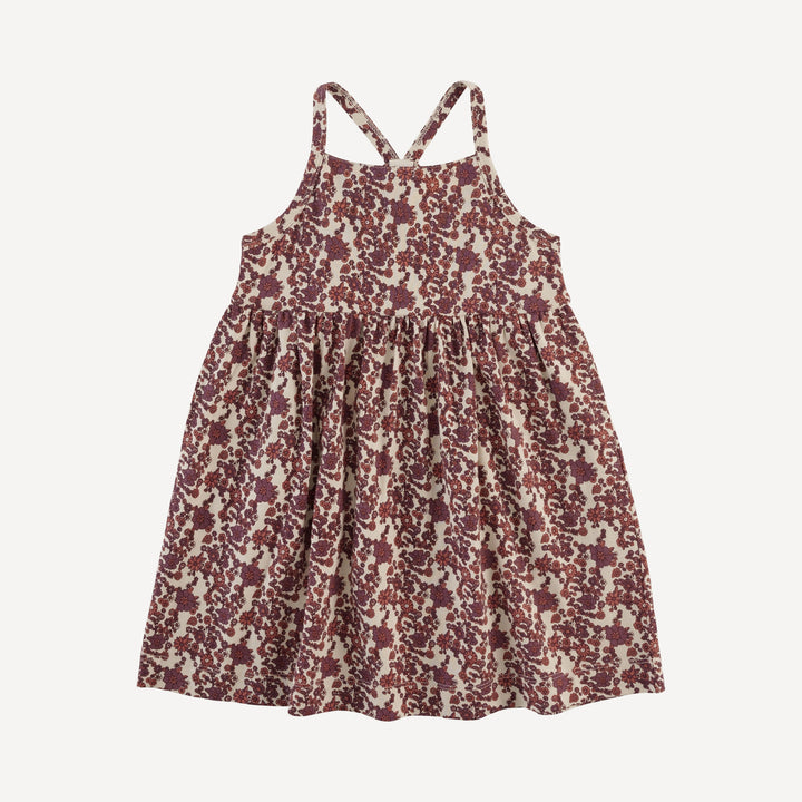 skinny strap pocket dress | clay ditsy floral | organic cotton jersey