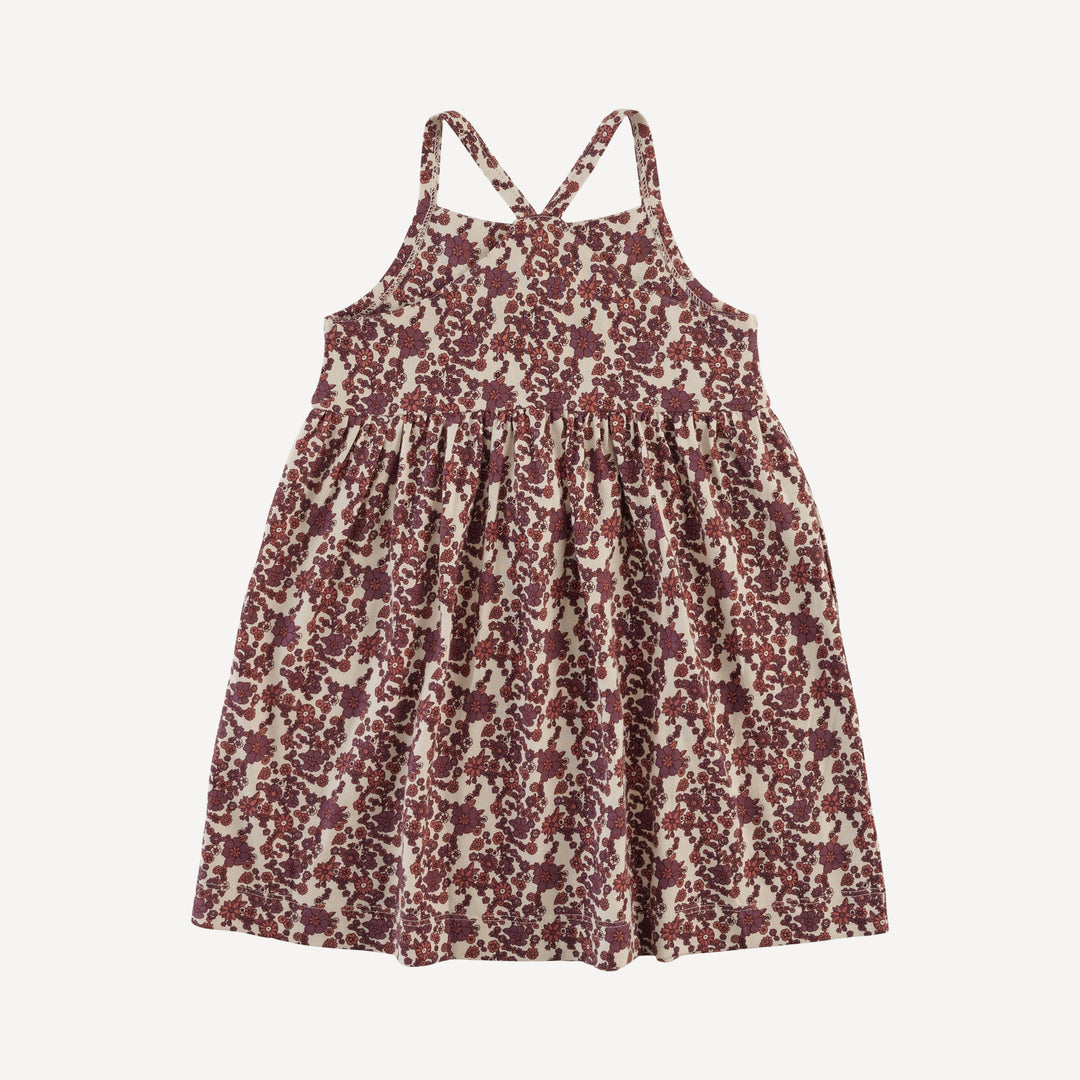 skinny strap pocket dress | clay ditsy floral | organic cotton jersey