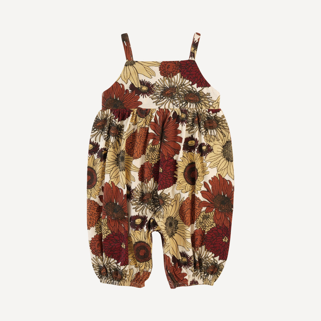 spaghetti strap gathered bubble jumpsuit | harvest sunflower | bamboo