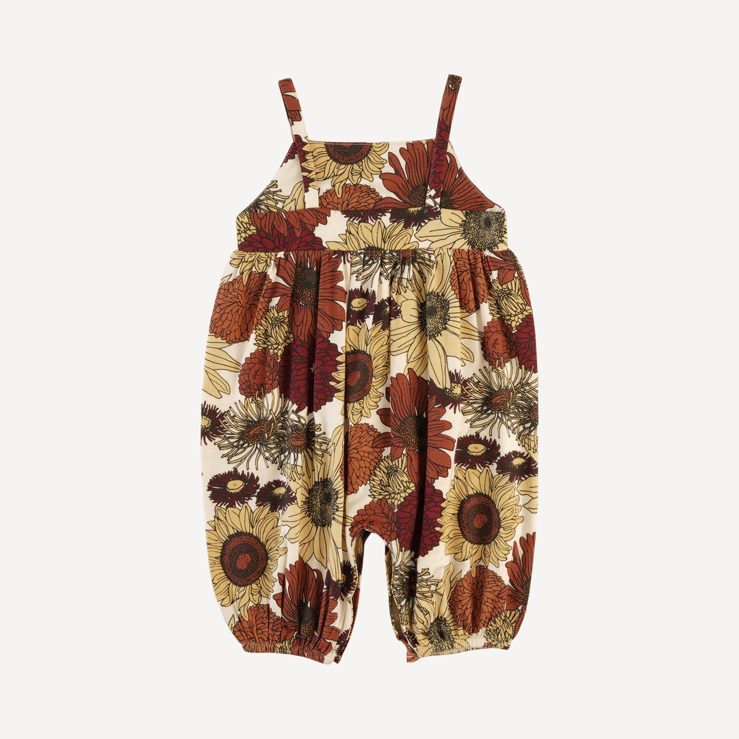 spaghetti strap gathered bubble jumpsuit | harvest sunflower | bamboo