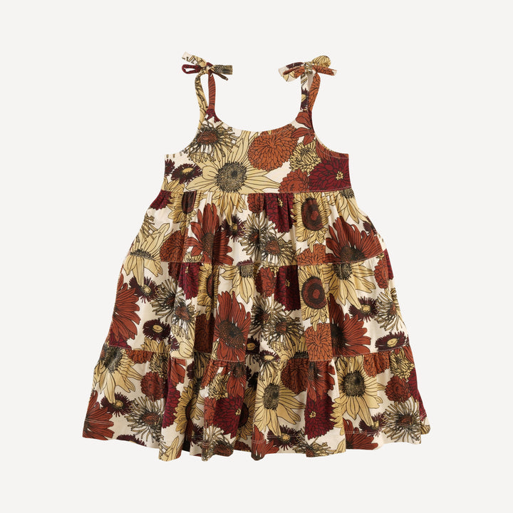 spaghetti tie prairie dress | harvest sunflower | bamboo
