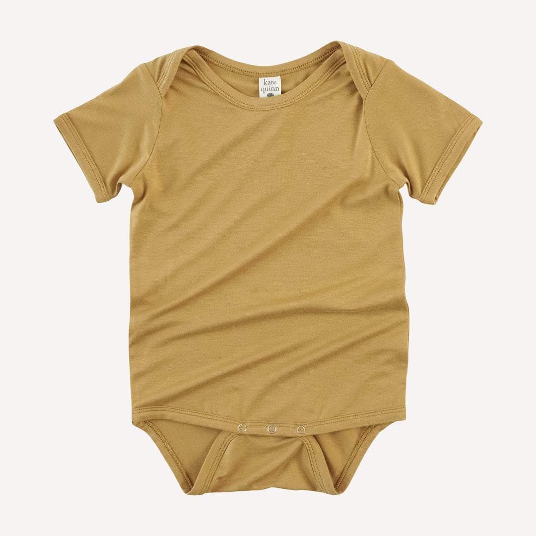 short sleeve lap neck bodysuit | taffy | bamboo