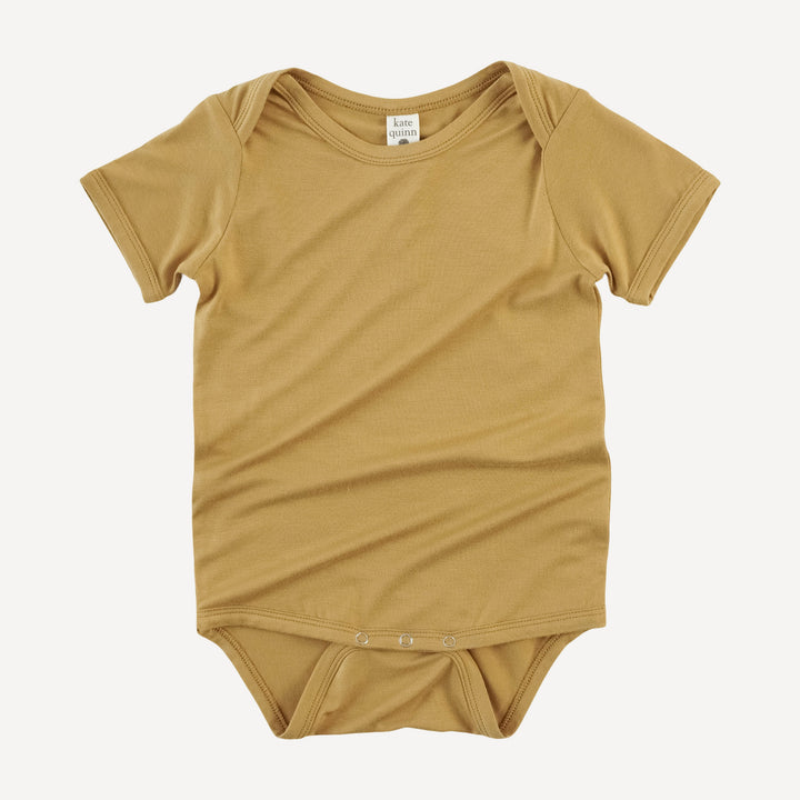 short sleeve lap neck bodysuit | taffy | bamboo