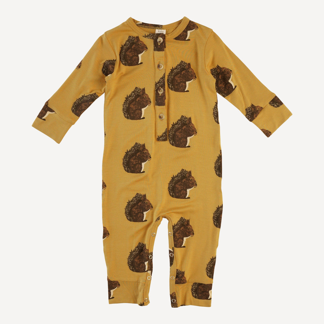 long sleeve sport union suit | acorn squirrel | bamboo