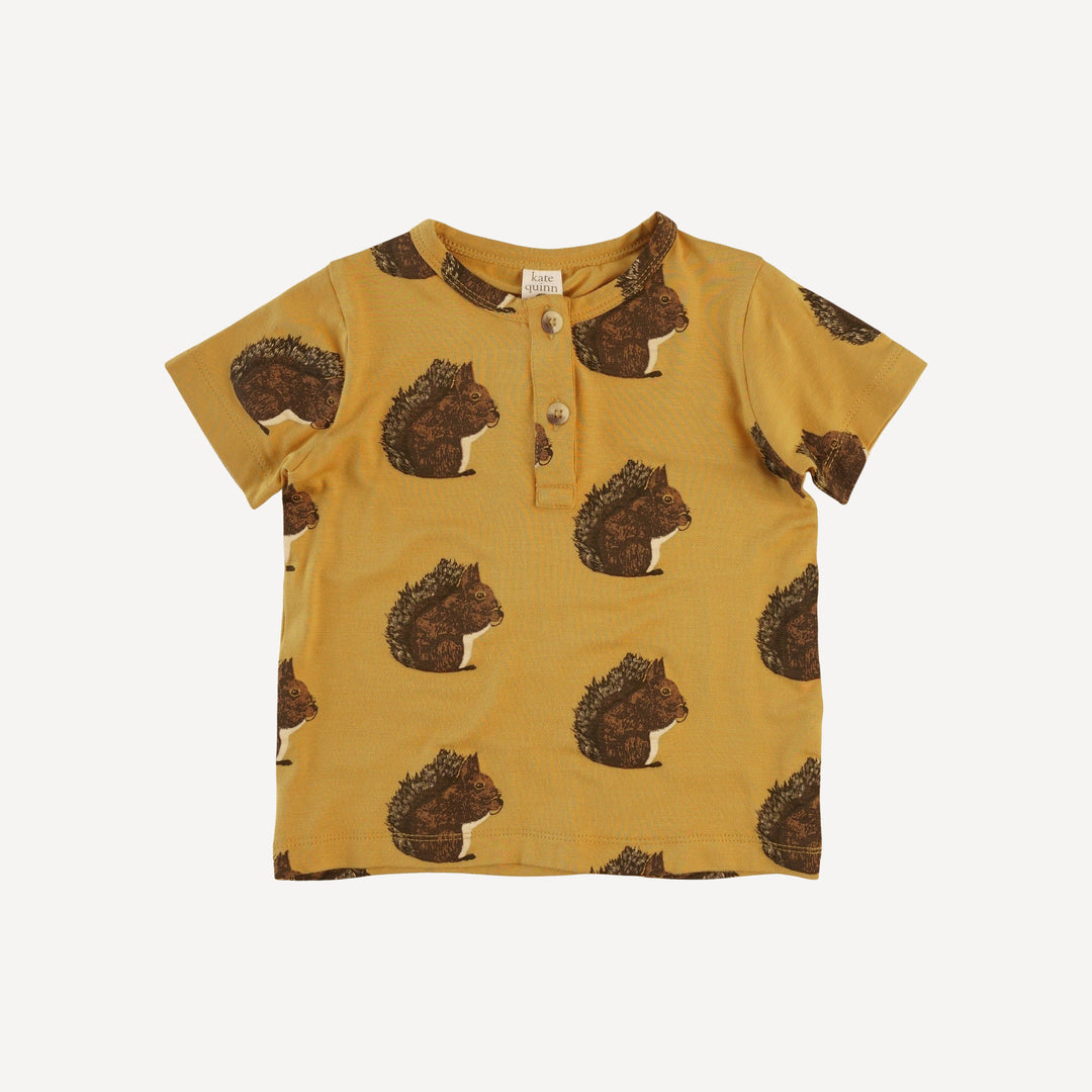 short sleeve basic henley tee | acorn squirrel | bamboo