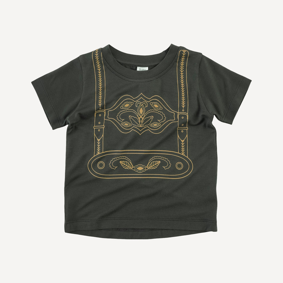 short sleeve essential screen print boxy tee | beluga | bamboo