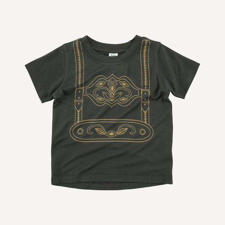 short sleeve essential screen print boxy tee | beluga | bamboo