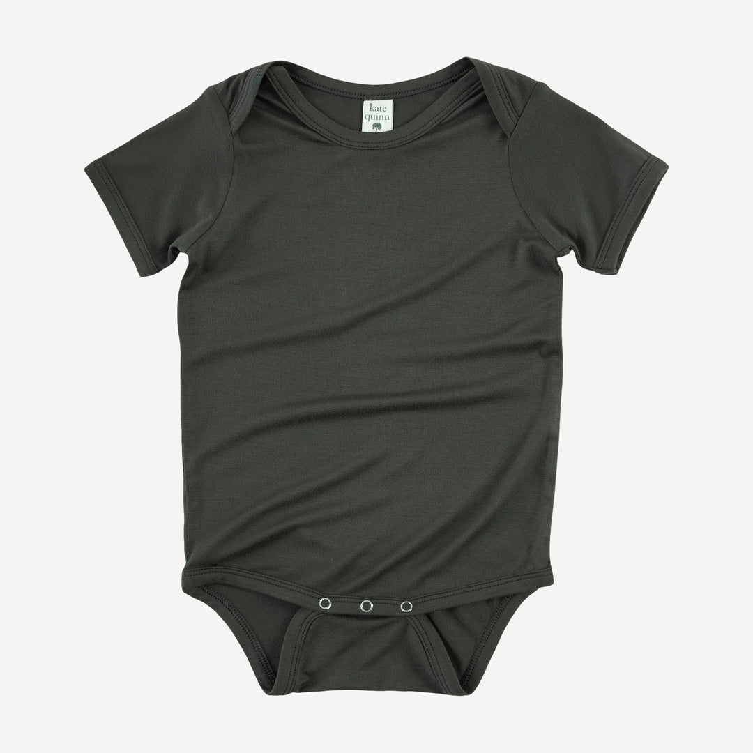 short sleeve lap neck bodysuit | beluga | bamboo