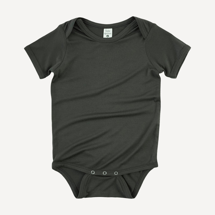 short sleeve lap neck bodysuit | beluga | bamboo