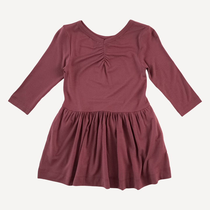 long sleeve twirl dress | apple fritter | bamboo