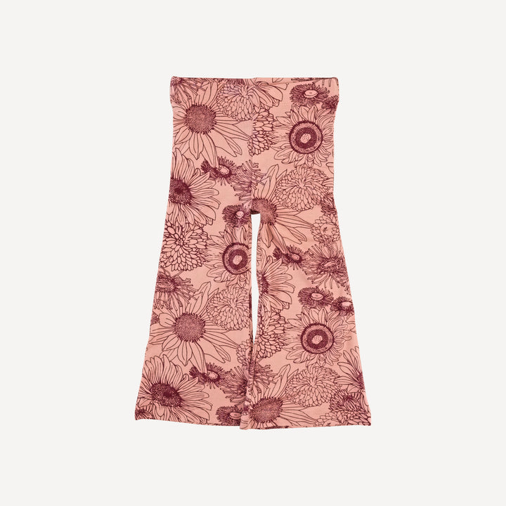 flare leg pant | merlot sunflowers | bamboo