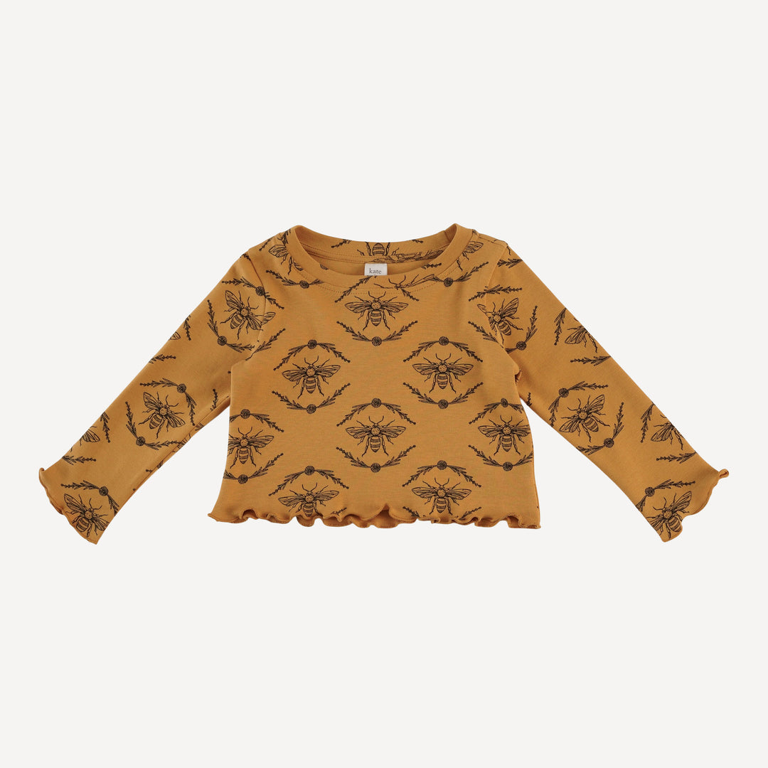 long sleeve jade set | bee floral | organic cotton interlock