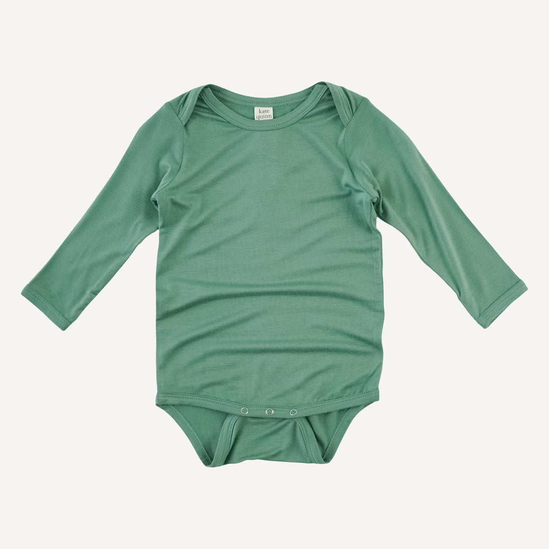 long sleeve lap neck bodysuit | malachite | bamboo