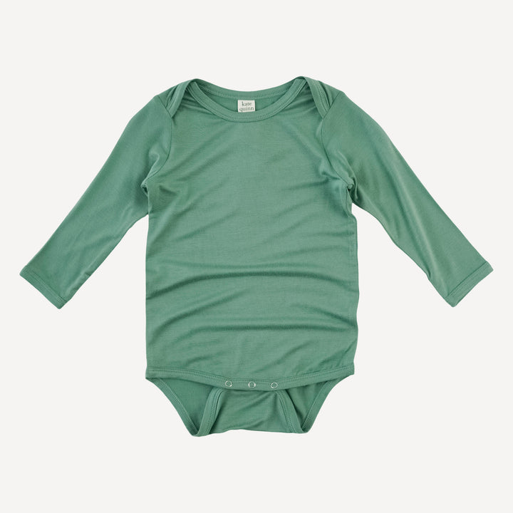 long sleeve lap neck bodysuit | malachite | bamboo