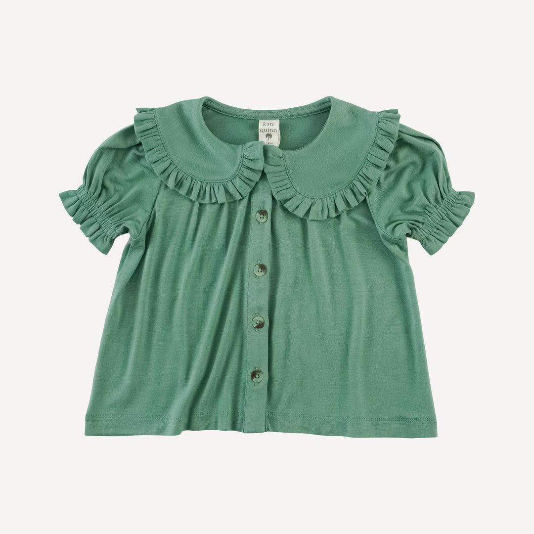 short puff sleeve prairie top | malachite | bamboo