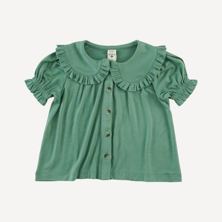 short puff sleeve prairie top | malachite | bamboo