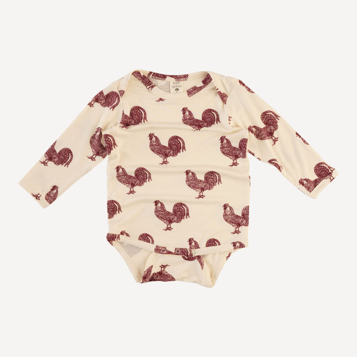 long sleeve lap neck bodysuit | rooster | bamboo