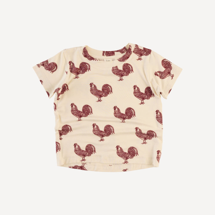 short sleeve essential boxy tee | rooster | bamboo