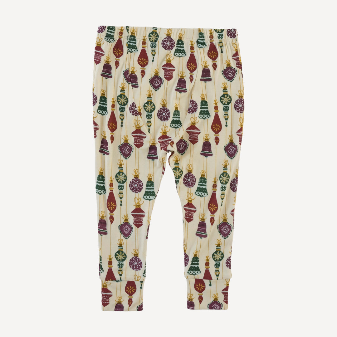 long sleeve crew neck pj set | vintage ornaments | bamboo