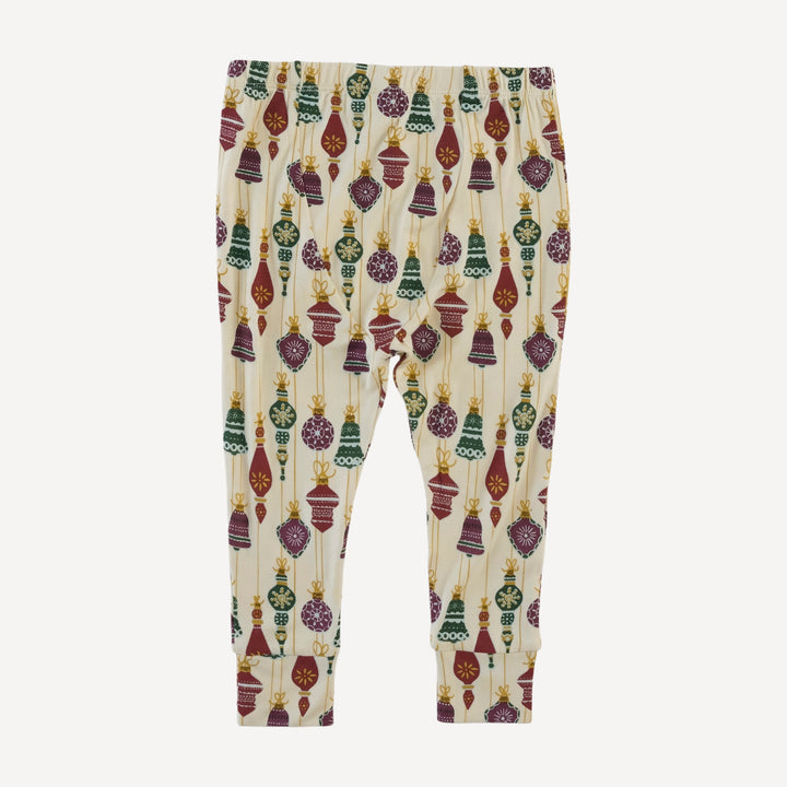 long sleeve crew neck pj set | vintage ornaments | bamboo