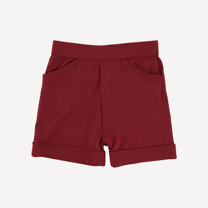cuffed pocket short | merlot | bamboo