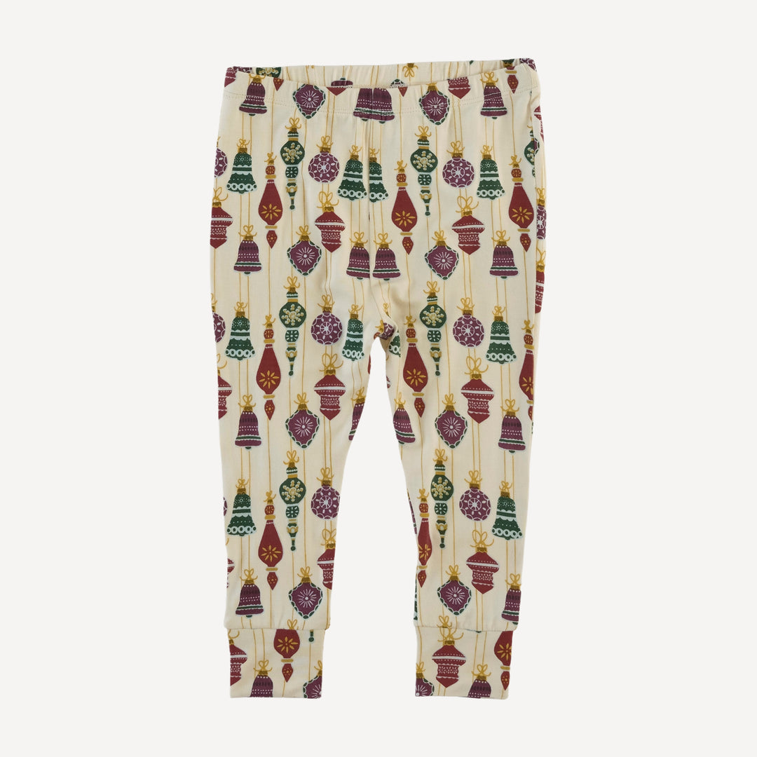 long sleeve crew neck pj set | vintage ornaments | bamboo