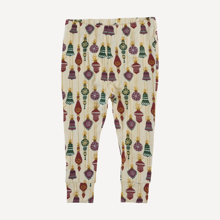 long sleeve crew neck pj set | vintage ornaments | bamboo