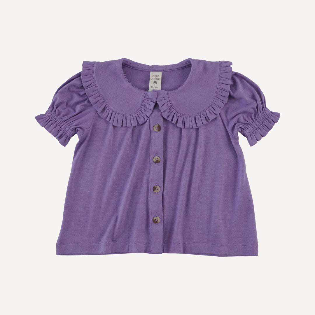 short puff sleeve prairie top | purple bloom | bamboo