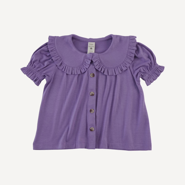 short puff sleeve prairie top | purple bloom | bamboo