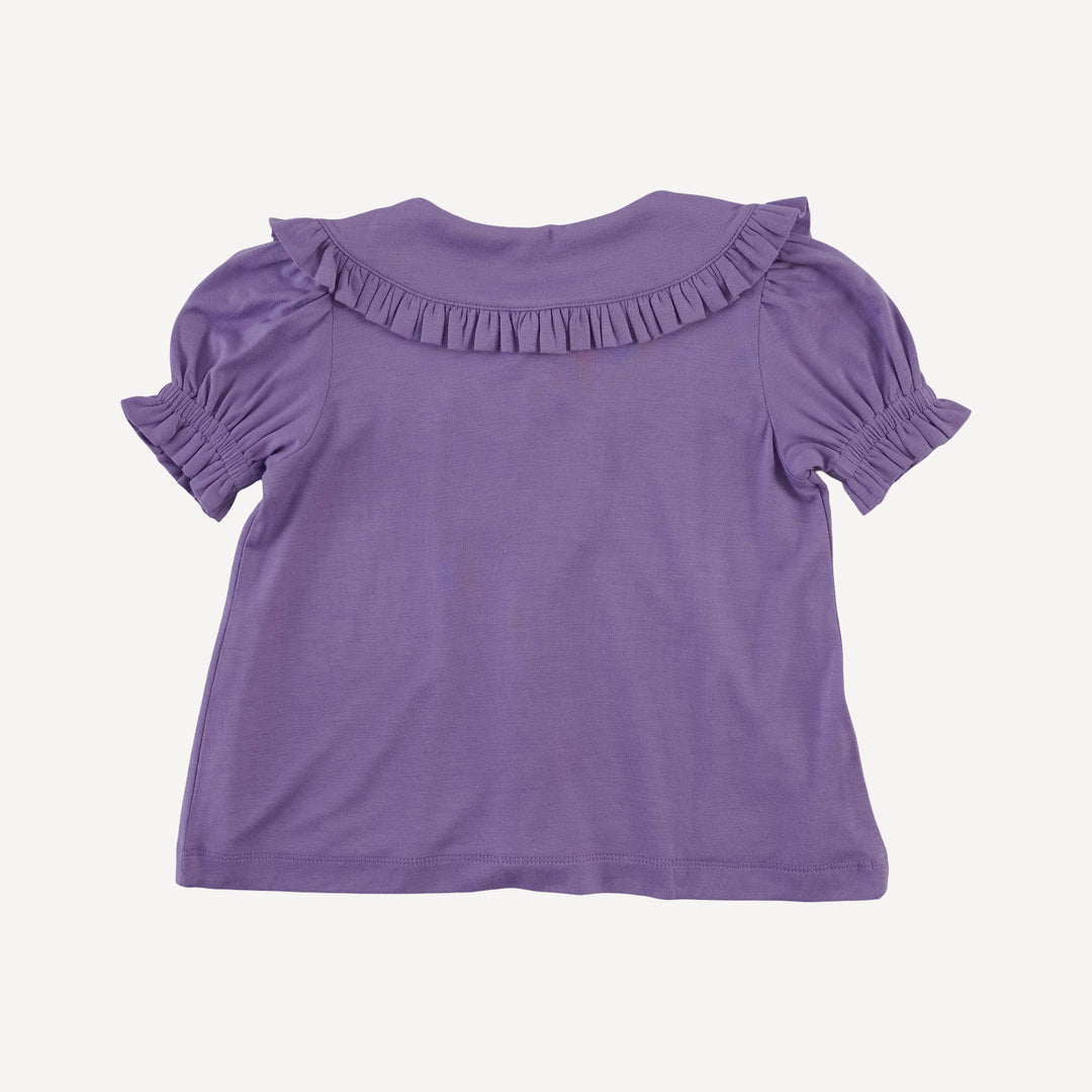 short puff sleeve prairie top | purple bloom | bamboo
