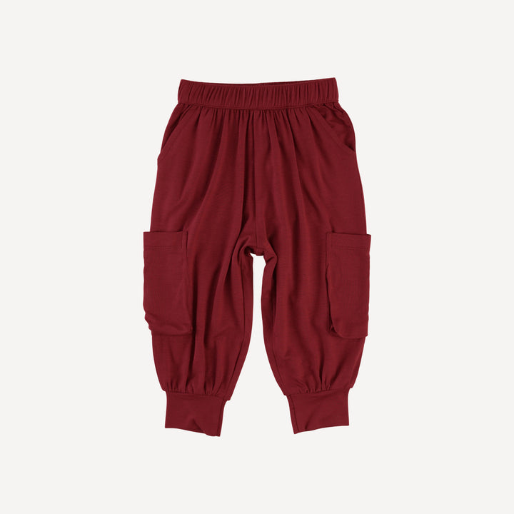 cargo bubble pant | merlot | bamboo