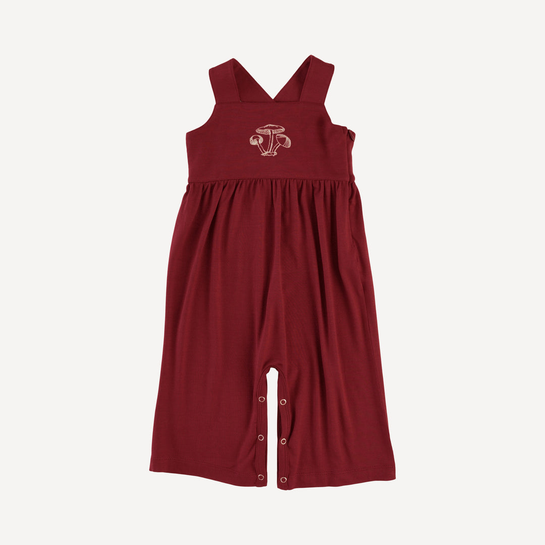 embroidered gaucho jumpsuit | merlot | bamboo