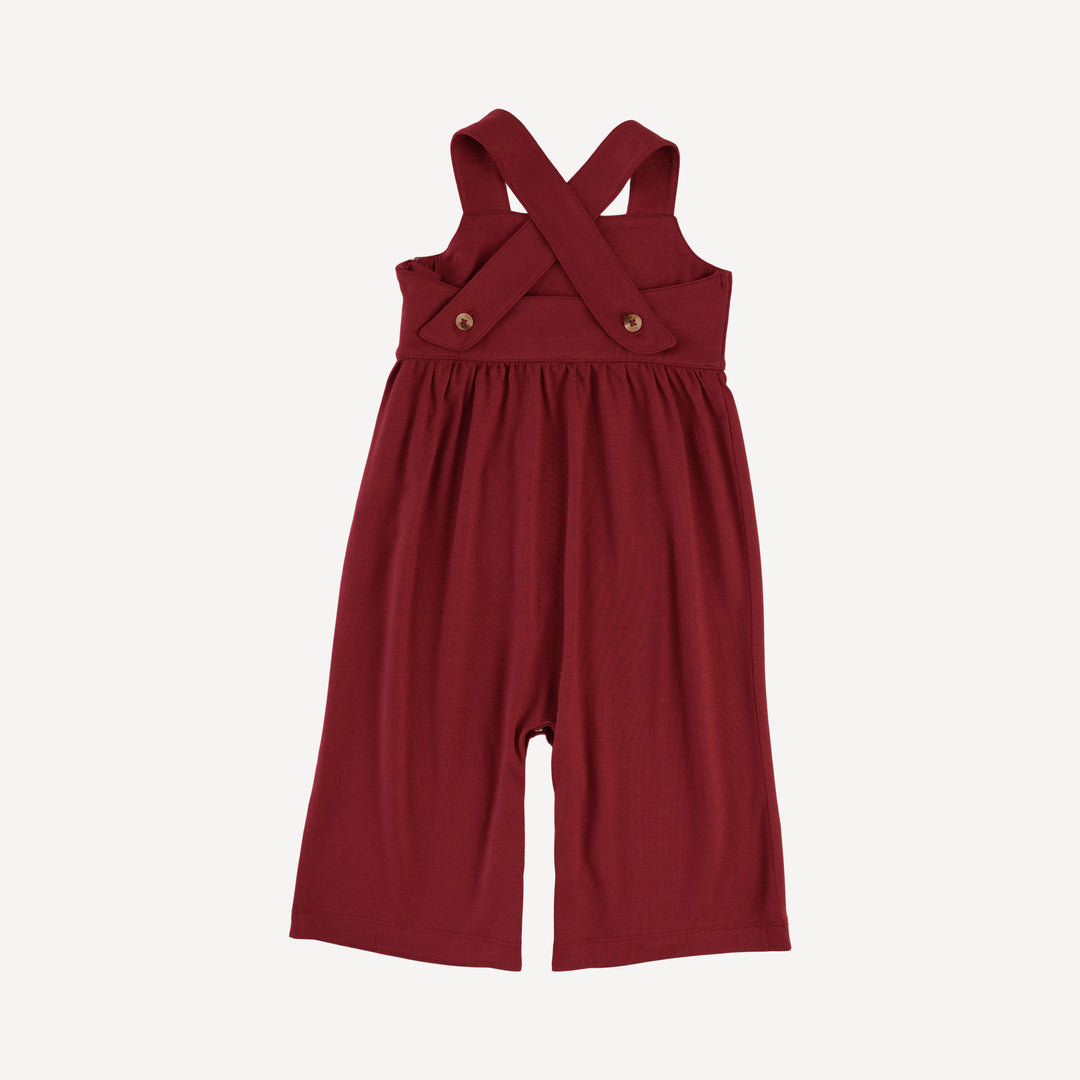embroidered gaucho jumpsuit | merlot | bamboo